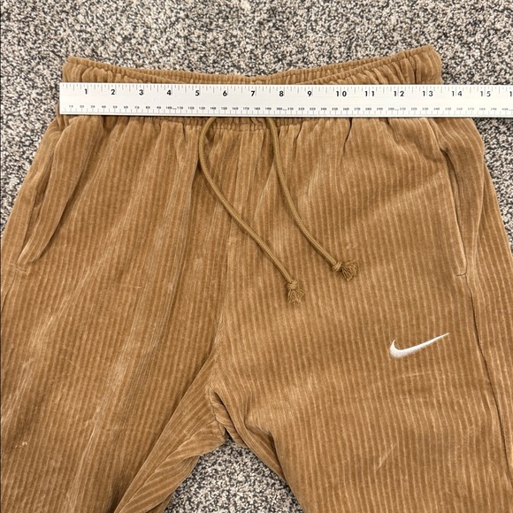 Nike Tan Wide Leg Activewear Loungewear Sporty Ribbed Cotton Blend Fabric Size S - Picture 14 of 14